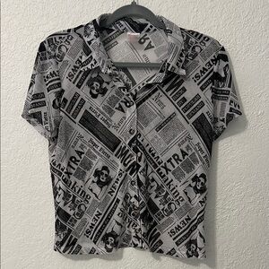 Mesh Newspaper Top XL